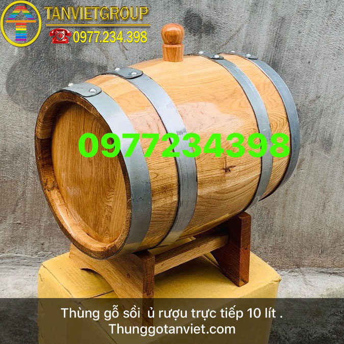 THÙNG GỖ SỒI ĐỰNG RƯỢU 10 LÍT - THÙNG GỖ SỒI MINI Ủ RƯỢU